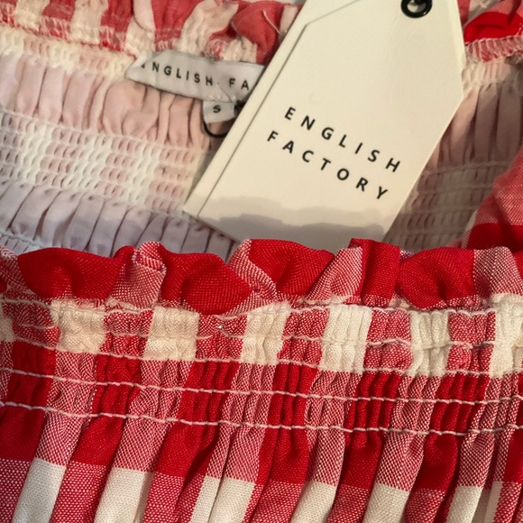 English Factory Red and White Gingham Dress - New With Tags -size S - Picture 3 of 3
